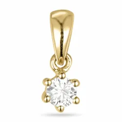 0,10 ct lab grown diamant solitairevedhæng i 9 karat guld 0,10 ct