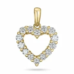 hjerte lab grown diamant vedhæng i 9 karat guld 0,85 ct
