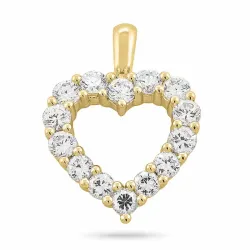 hjerte lab grown diamant vedhæng i 9 karat guld 1,72 ct