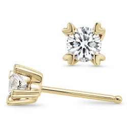 2 x 0,20 ct lab grown diamant solitaireørestikker i 9 karat guld med lab grown diamant 