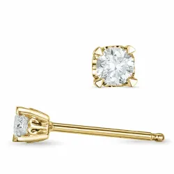 2 x 0,10 ct lab grown diamant solitaireørestikker i 9 karat guld med lab grown diamant 