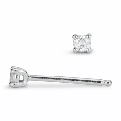 2 x 0,04 ct lab grown diamant solitaireørestikker i 9 karat hvidguld med lab grown diamant 