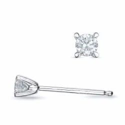 2 x 0,10 ct lab grown diamant solitaireørestikker i 9 karat hvidguld med lab grown diamant 