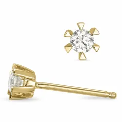 2 x 0,15 ct  lab grown diamant solitaireørestikker i 9 karat guld med lab grown diamant 