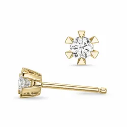 2 x 0,15 ct  lab grown diamant solitaireørestikker i 9 karat guld med lab grown diamant 