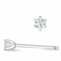 2 x 0,03 ct lab grown diamant solitaireørestikker i 9 karat hvidguld med lab grown diamant 