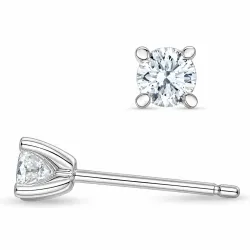 2 x 0,20 ct lab grown diamant solitaireørestikker i 9 karat hvidguld med lab grown diamant 