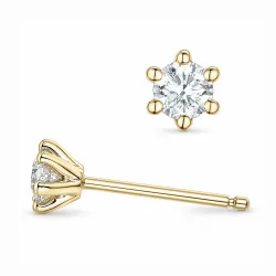 2 x 0,20 ct lab grown diamant solitaireørestikker i 9 karat guld med lab grown diamant 