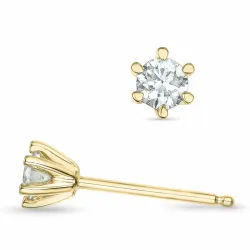 2 x 0,16 ct lab grown diamant solitaireørestikker i 9 karat guld med lab grown diamant 