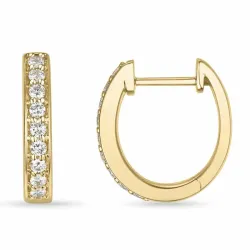 14 mm creoler i 9 karat guld med lab grown diamant 