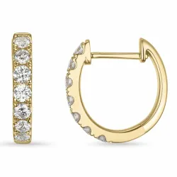 14 mm creoler i 9 karat guld med lab grown diamant 
