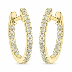 15 mm creoler i 9 karat guld med lab grown diamant 