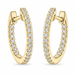 15 mm creoler i 9 karat guld med lab grown diamant 