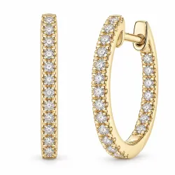 15 mm creoler i 9 karat guld med lab grown diamant 