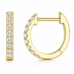 13 mm creoler i 9 karat guld med lab grown diamant 