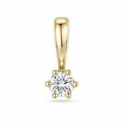 0,10 ct lab grown diamant solitairevedhæng i 9 karat guld 0,10 ct