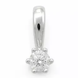 0,10 ct lab grown diamant solitairevedhæng i 9 karat hvidguld 0,10 ct