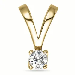 0,10 ct lab grown diamant solitairevedhæng i 9 karat guld 0,10 ct