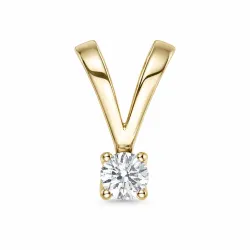 0,10 ct lab grown diamant solitairevedhæng i 9 karat guld 0,10 ct