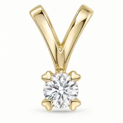 0,20 ct lab grown diamant solitairevedhæng i 9 karat guld 0,20 ct
