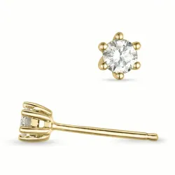 2 x 0,10 ct lab grown diamant solitaireørestikker i 9 karat guld med lab grown diamant 