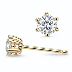 2 x 0,20 ct lab grown diamant solitaireørestikker i 9 karat guld med lab grown diamant 
