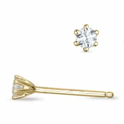 2 x 0,06 ct lab grown diamant solitaireørestikker i 9 karat guld med lab grown diamant 