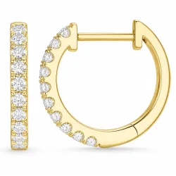 14 mm creoler i 9 karat guld med lab grown diamant (CVD) 