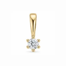 0,05 ct lab grown diamant solitairevedhæng i 9 karat guld 0,05 ct