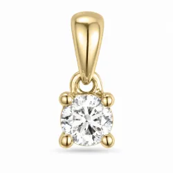 0,20 ct lab grown diamant solitairevedhæng i 9 karat guld 0,20 ct