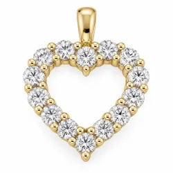 hjerte lab grown diamant vedhæng i 9 karat guld 2,05 ct