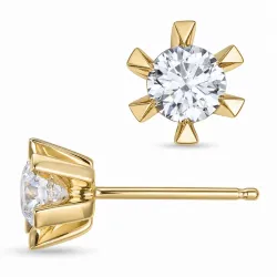 2 x 0,40 ct lab grown diamant øreringe i 9 karat guld med lab grown diamant 