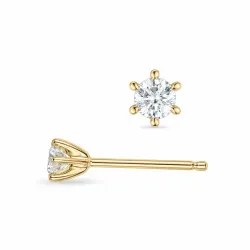 2 x 0,10 ct lab grown diamant solitaireørestikker i 9 karat guld med lab grown diamant 