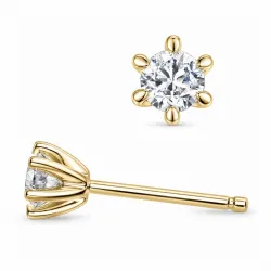 2 x 0,30 ct lab grown diamant solitaireørestikker i 9 karat guld med lab grown diamant 