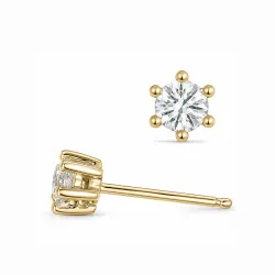 2 x 0,20 ct lab grown diamant solitaireørestikker i 9 karat guld med lab grown diamant 