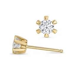 2 x 0,20 ct lab grown diamant solitaireørestikker i 9 karat guld med lab grown diamant 