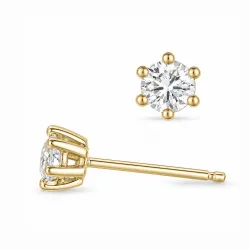 2 x 0,20 ct lab grown diamant solitaireørestikker i 9 karat guld med lab grown diamant 