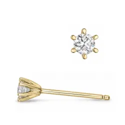 2 x 0,08 ct lab grown diamant solitaireørestikker i 9 karat guld med lab grown diamant 