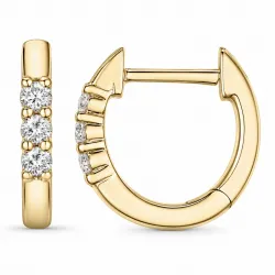 12 mm creoler i 9 karat guld med lab grown diamant 