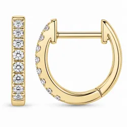 12 mm creoler i 9 karat guld med lab grown diamant 