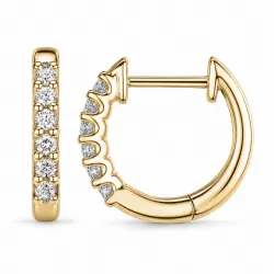 13 mm creoler i 9 karat guld med lab grown diamant 