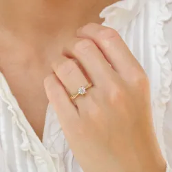 0,50 ct lab grown diamant ring i 14 karat guld 0,50 ct