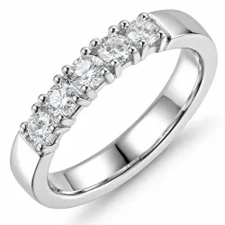 lab grown diamant ring i 14 karat hvidguld 5 x 0,10 ct