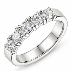 lab grown diamant ring i 14 karat hvidguld 5 x 0,15 ct
