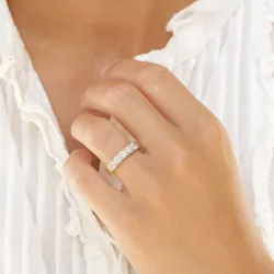 lab grown diamant alliancering i 14 karat guld 5 x 0,20 ct