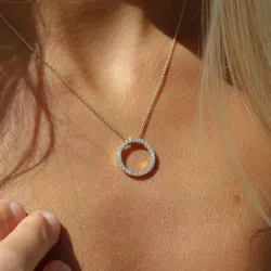rundt lab grown diamant vedhæng i 14 karat guld 0,53 ct