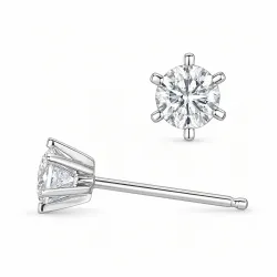 2 x 0,30 ct lab grown diamant ørestikker i 14 karat hvidguld med lab grown diamant 