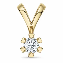 0,40 ct lab grown diamant solitairevedhæng i 14 karat guld 0,40 ct