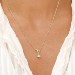 0,40 ct lab grown diamant solitairevedhæng i 14 karat guld 0,40 ct
