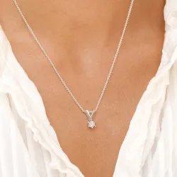 0,40 ct lab grown diamant solitairevedhæng i 14 karat hvidguld 0,40 ct